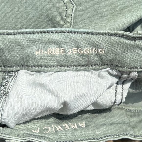 American Eagle AEO Next Level Stretch Hi Rise Jegging Jeans Green Womens Size 8 - Picture 8 of 9